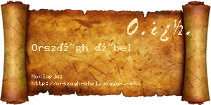 Országh Ábel névjegykártya