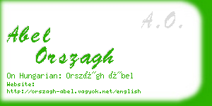 abel orszagh business card